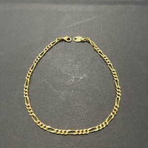 Vintage Avon NR Necklace, Ankle Bracelet Set Gold Tone Figaro Chains 10” & 8”